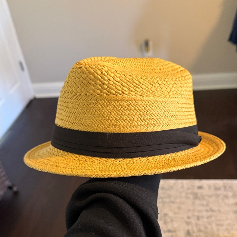 Stylish Tan Fedora Hat with Black Band